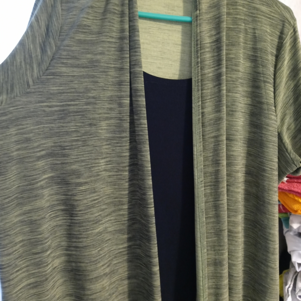 Womens blouse with attached cardigan